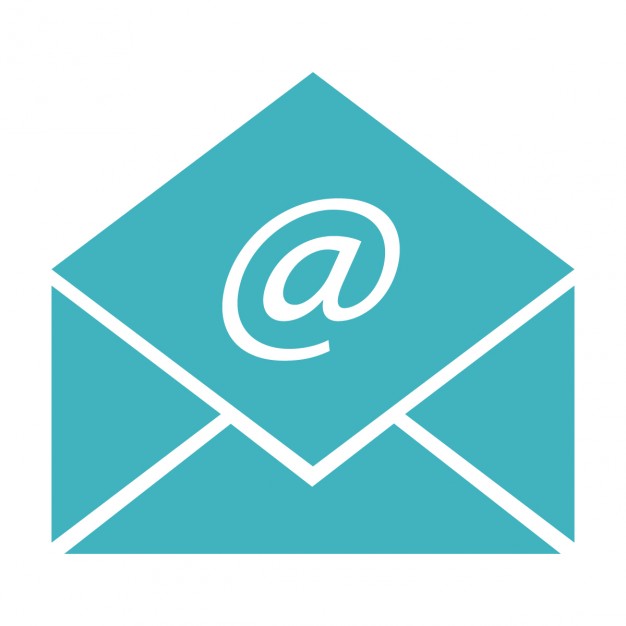 Teal email envelope icon with an at-sign symbol, representing email communication or Google Places email notifications