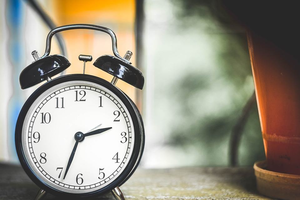 Vintage alarm clock on a blurred background, illustrating managing AdWords in 10 minutes a day